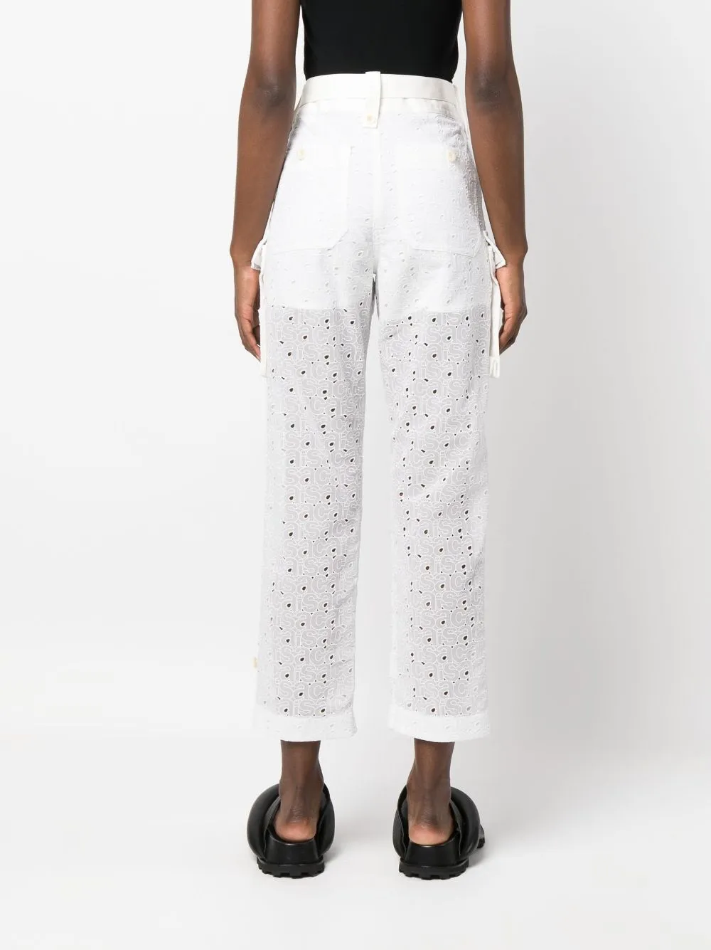 pantalone cargo in tessuto sangallo