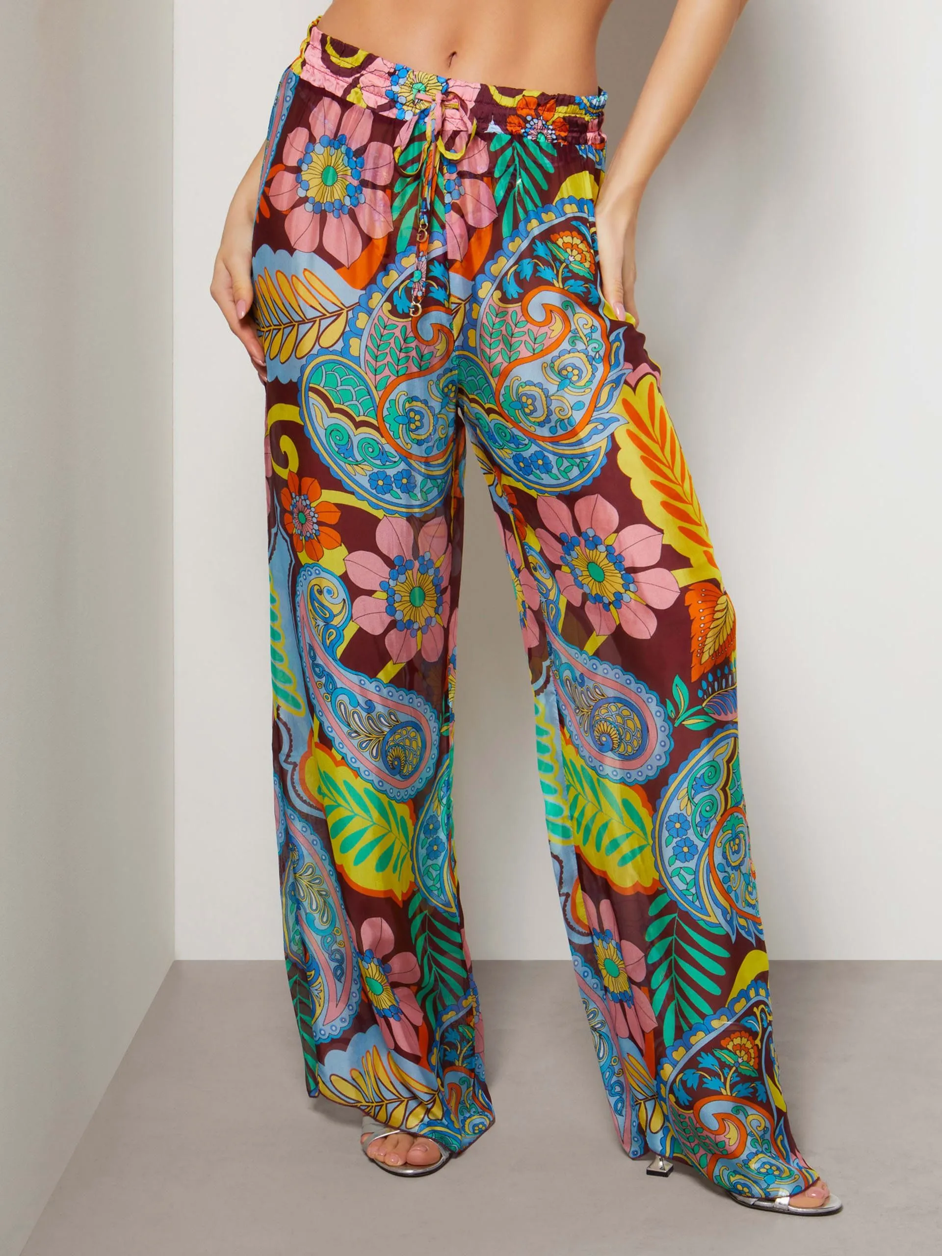 Pantalone in misto seta guess