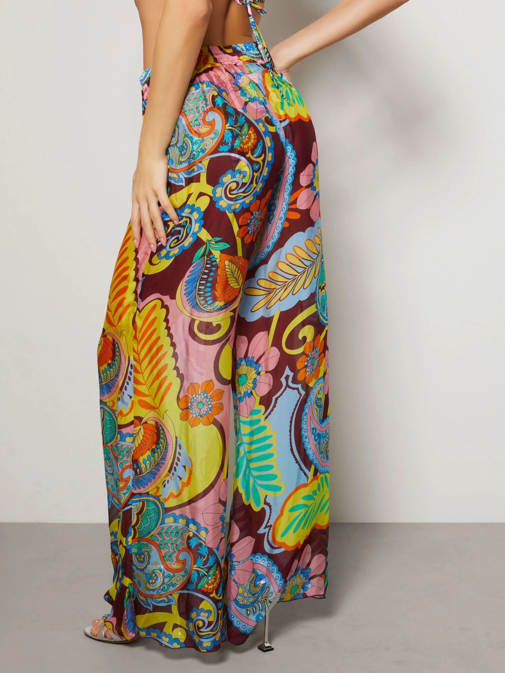 Pantalone in misto seta guess