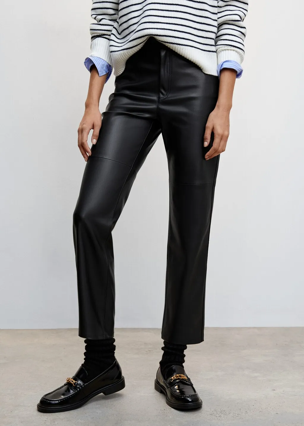 Pantaloni diritti similpelle
