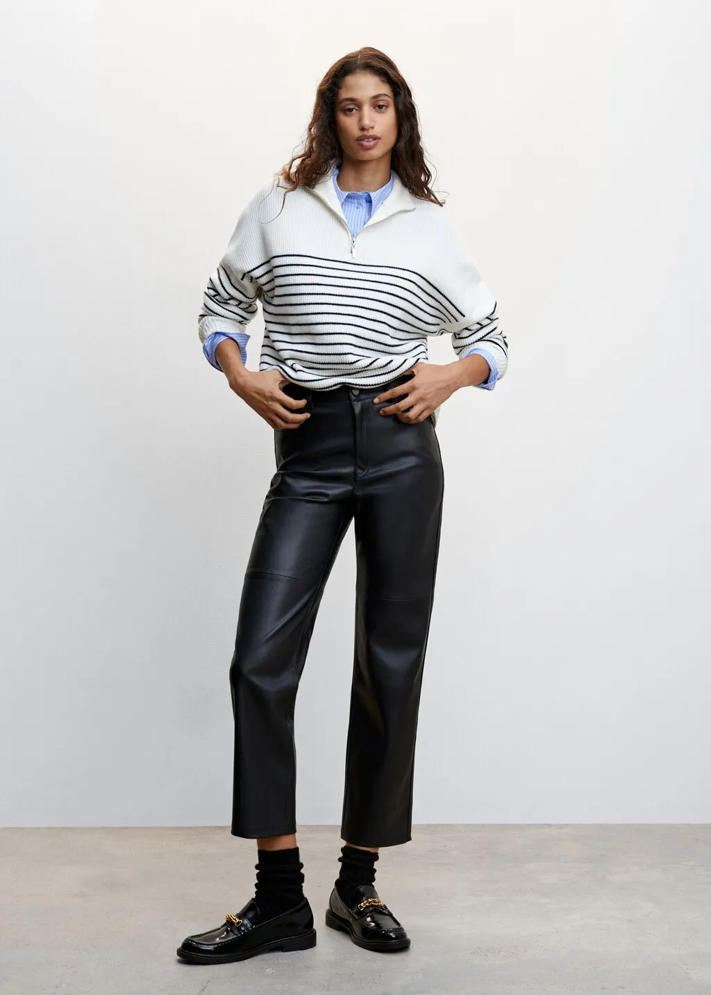 Pantaloni diritti similpelle