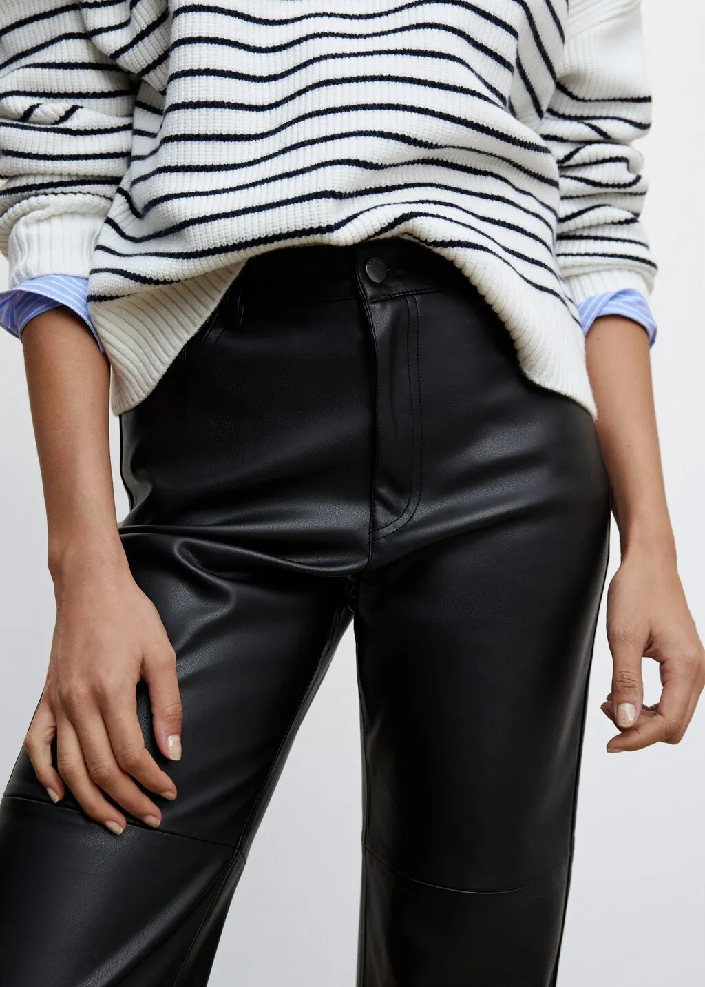 Pantaloni diritti similpelle