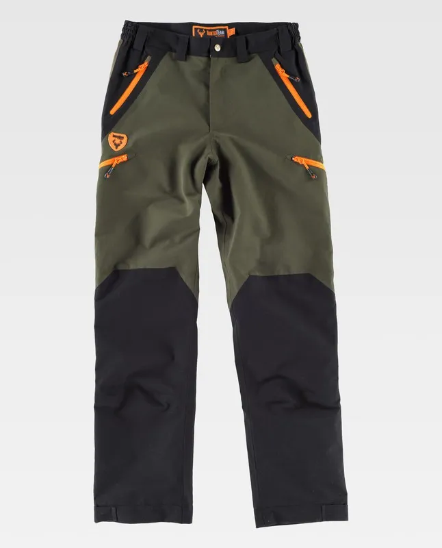 Pantaloni impermeabili combinati, con 2 borse laterali, 2 borse posteriori e 2 borse gambe Green Hunting Black