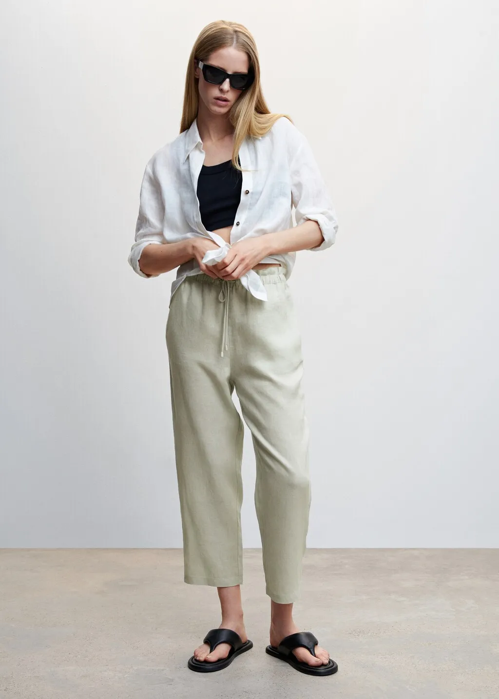 Pantaloni jogger lino