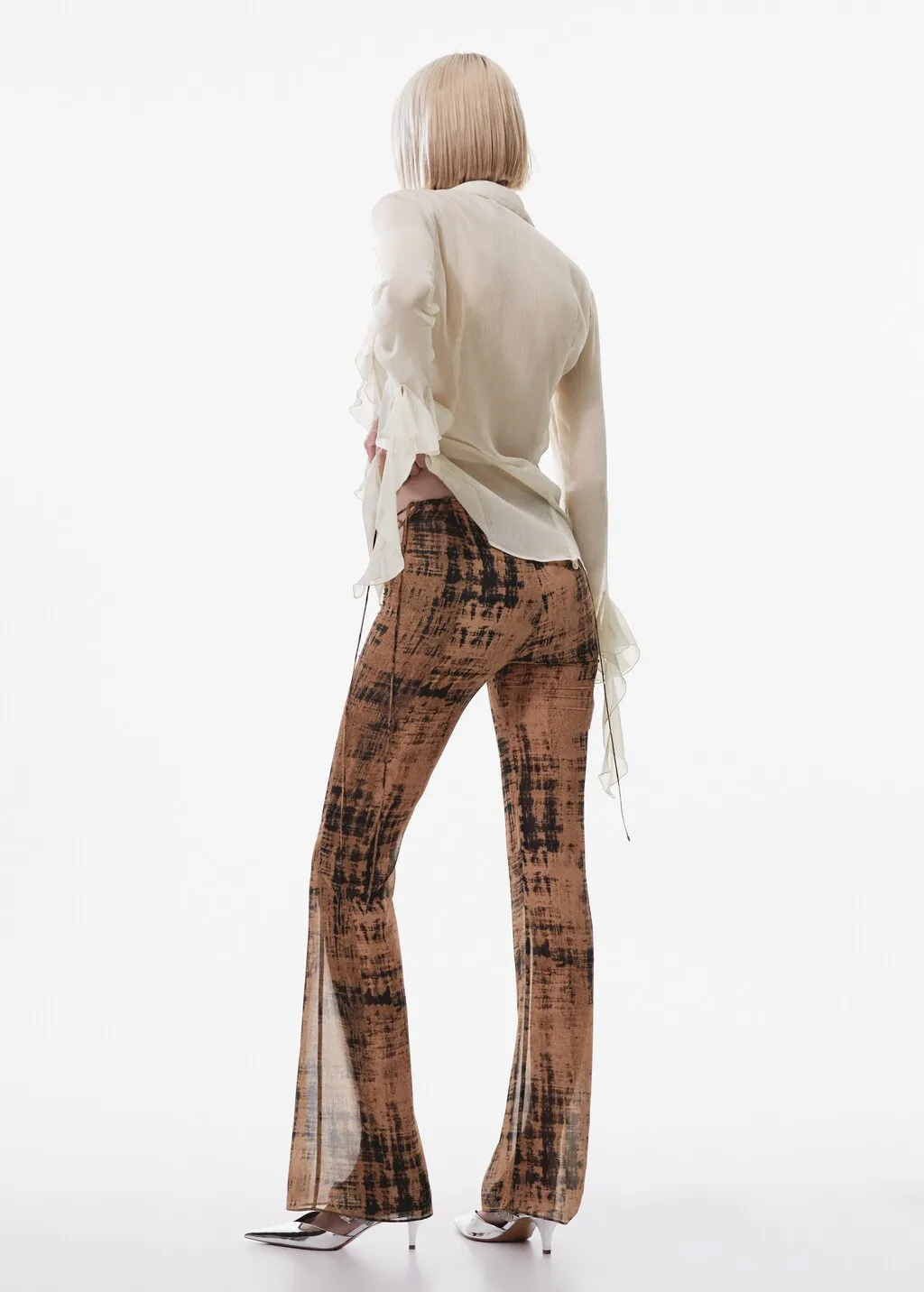 Pantaloni stampati semitrasparenti