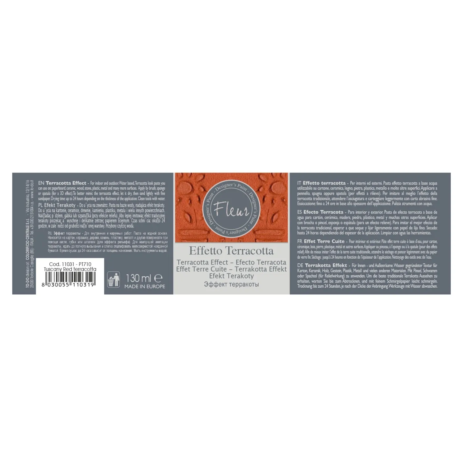 Pasta a rilievo Fleur specials terracotta tuscany red 130 ml