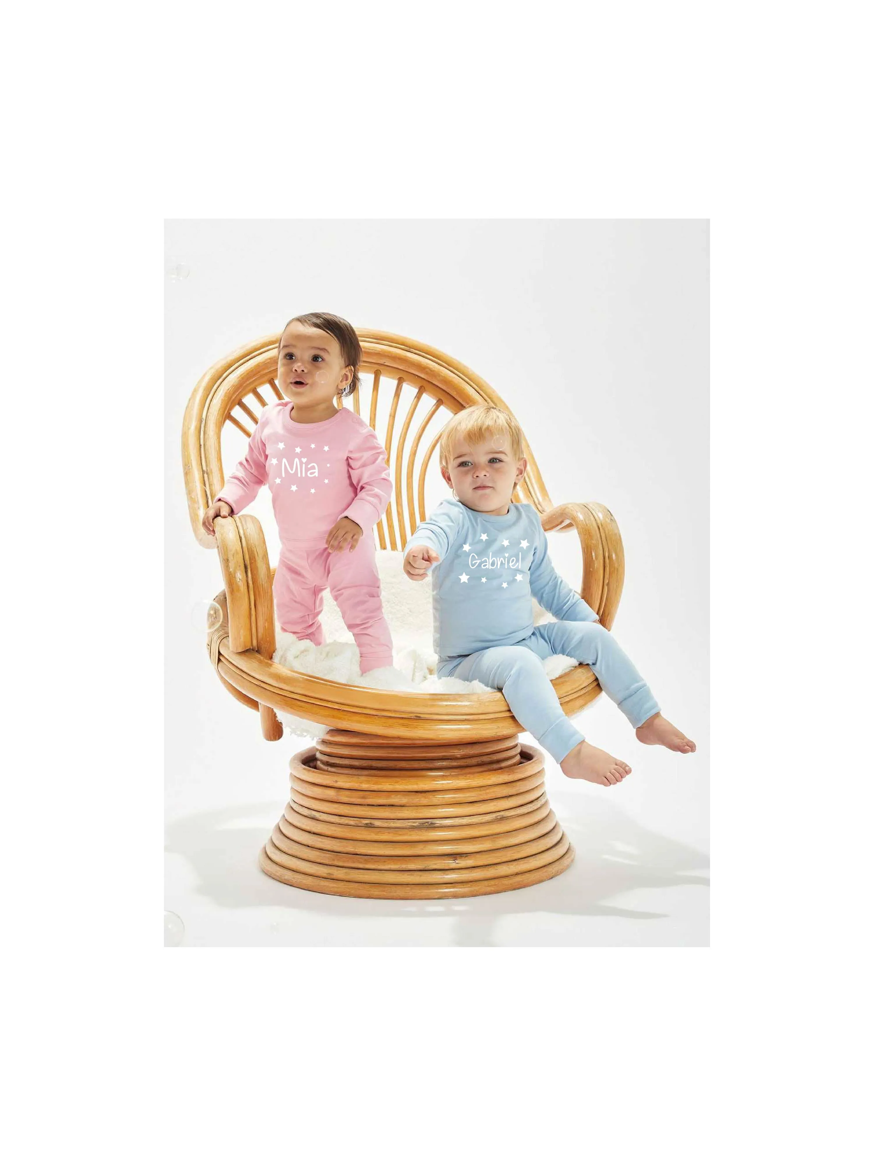 Pigiama bambini personalizzabile con nome in cotone organico
