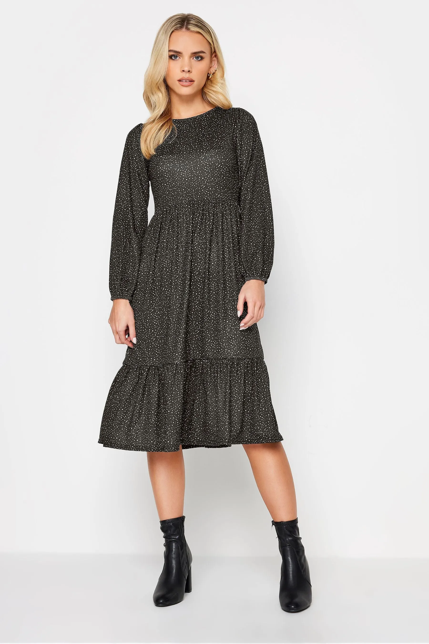 PixieGirl Petite - Abito midi a Manica lunga a balze