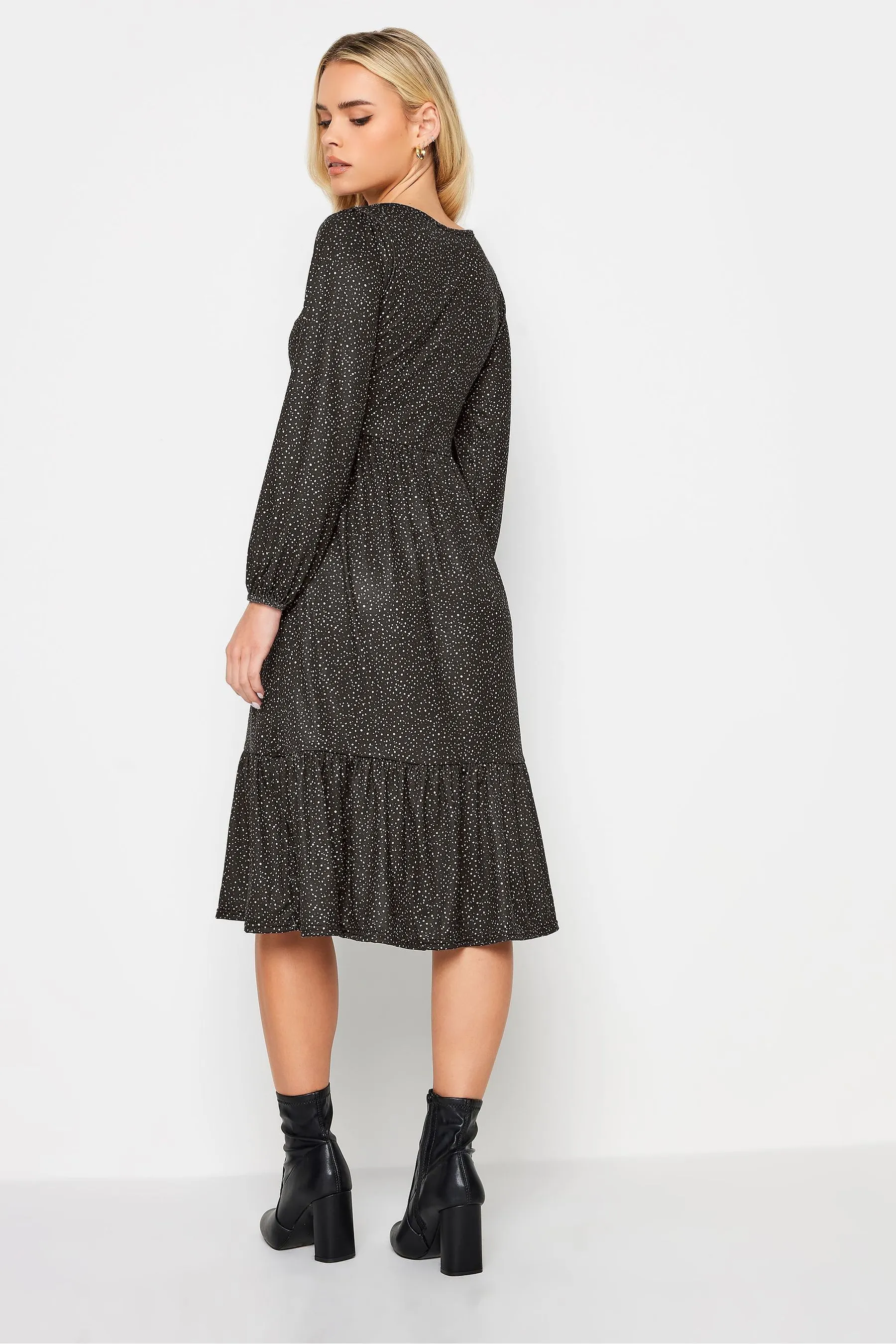 PixieGirl Petite - Abito midi a Manica lunga a balze