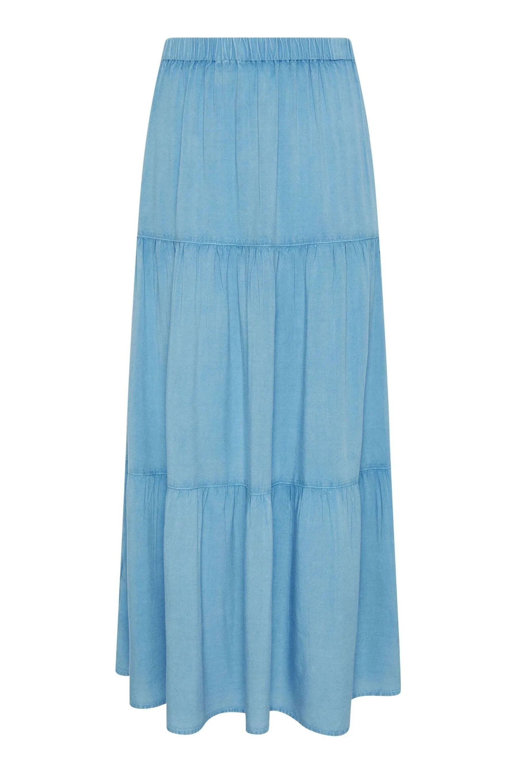 PixieGirl Petite - Gonna maxi a balze in chambray