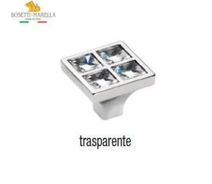 Pomello Nichel Lucido con 4 Swarovski  