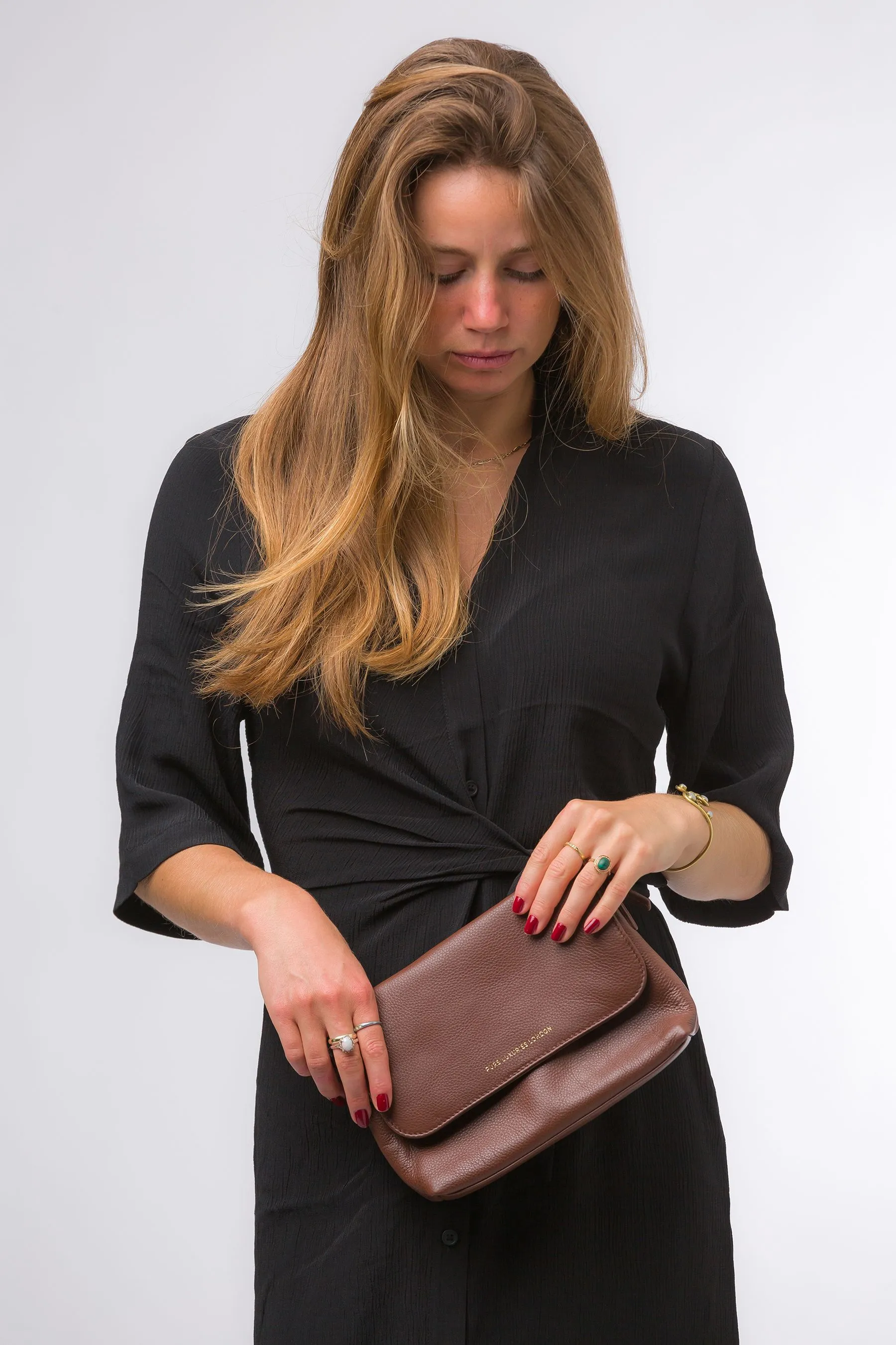Pure Luxuries London - Jazmine - Borsa a pochette in pelle nappa
