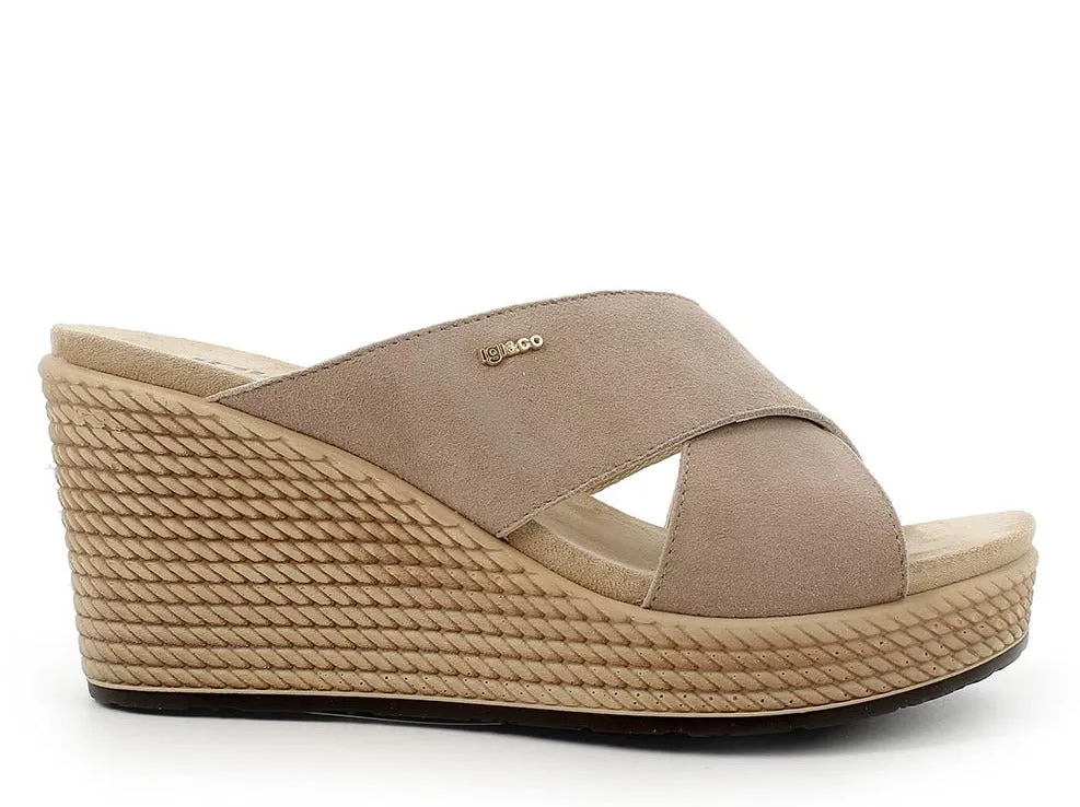 SABOT AGATA FASCE PELLE TAUPE