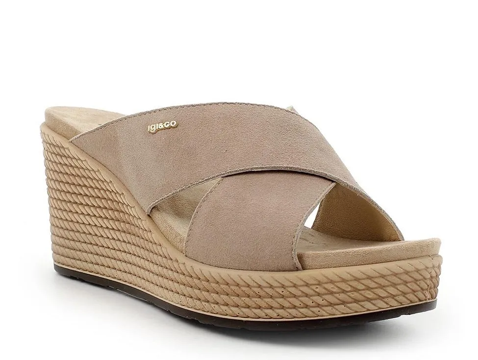 SABOT AGATA FASCE PELLE TAUPE