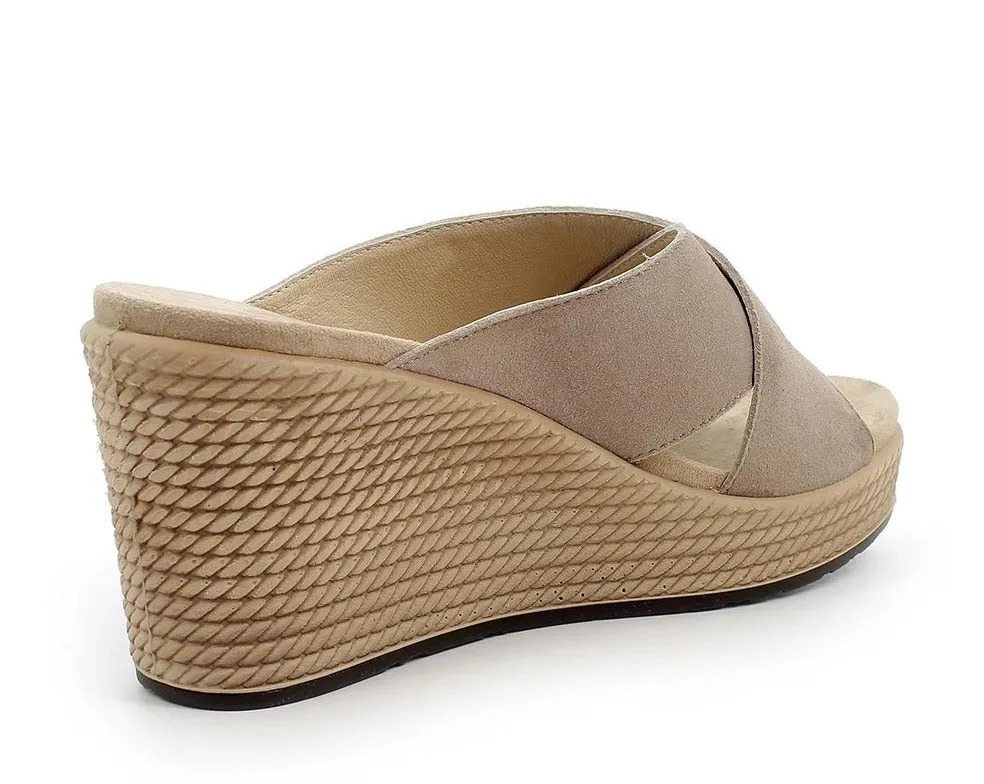 SABOT AGATA FASCE PELLE TAUPE