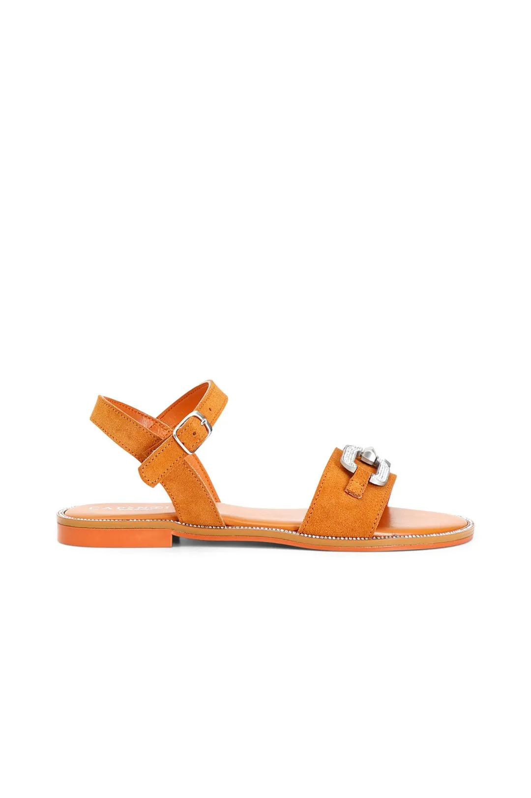 sandali in pelle scamosciata con accessorio gioiello mango