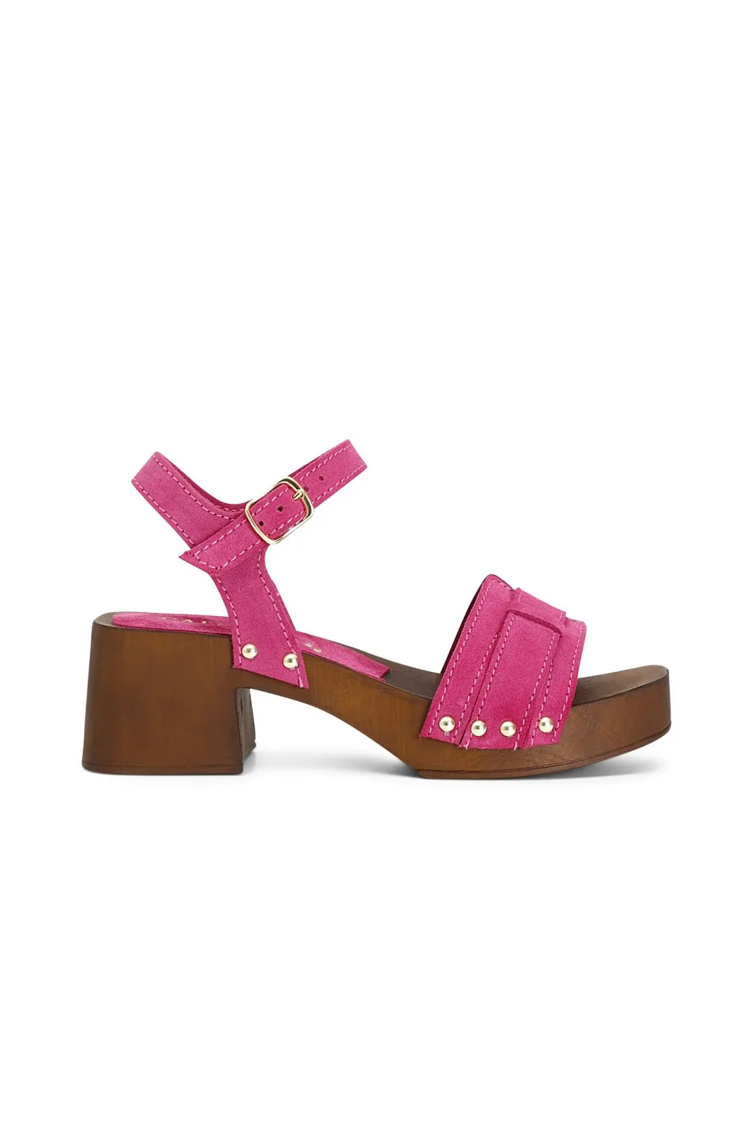 sandali in pelle scamosciata fuxia
