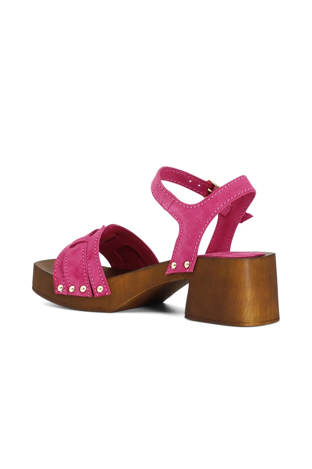 sandali in pelle scamosciata fuxia