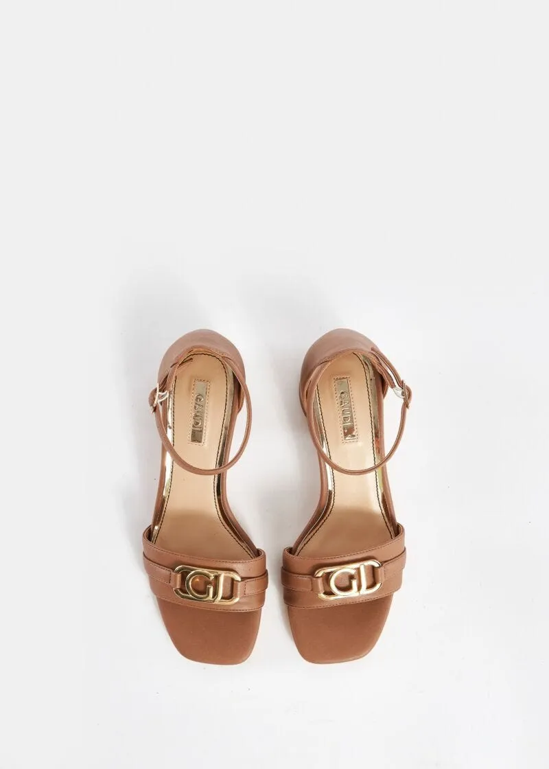 Sandali in similpelle con logo GJ