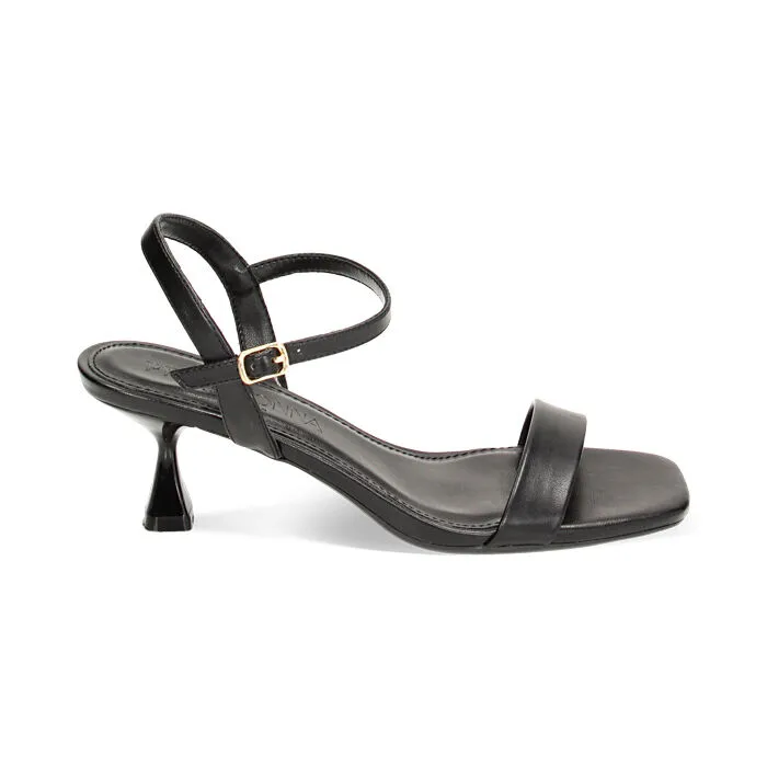 Sandali neri, tacco 5,2 cm