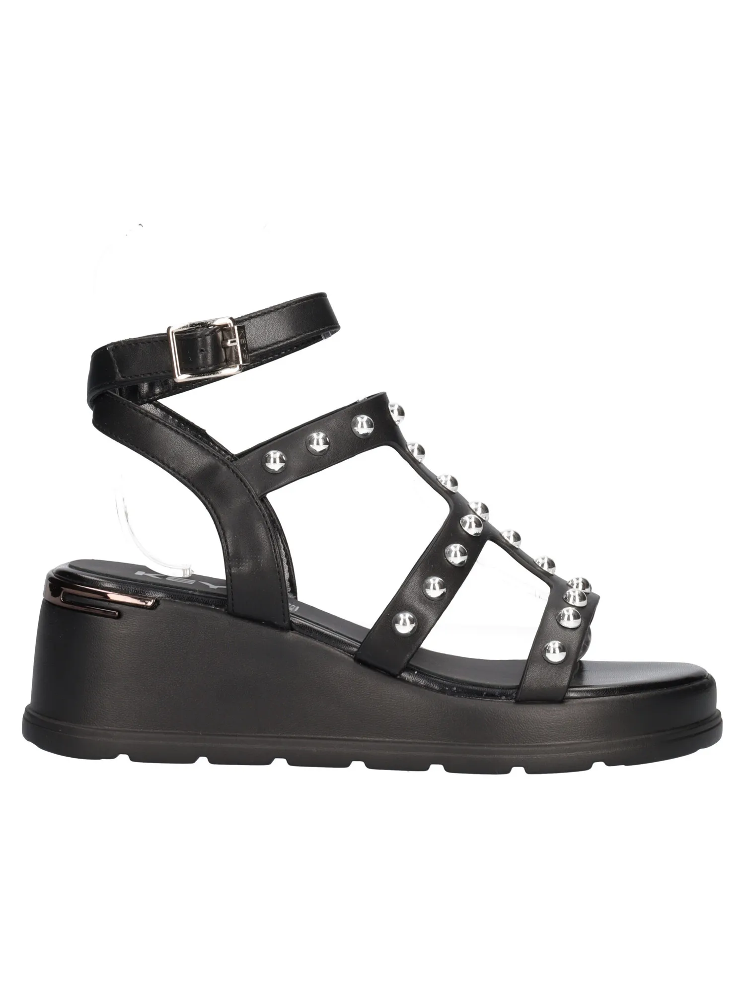 Sandalo con zeppa Keys da donna nero
