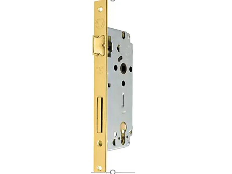 Serratura per porte d`ingresso entrata 40 mm ottonata