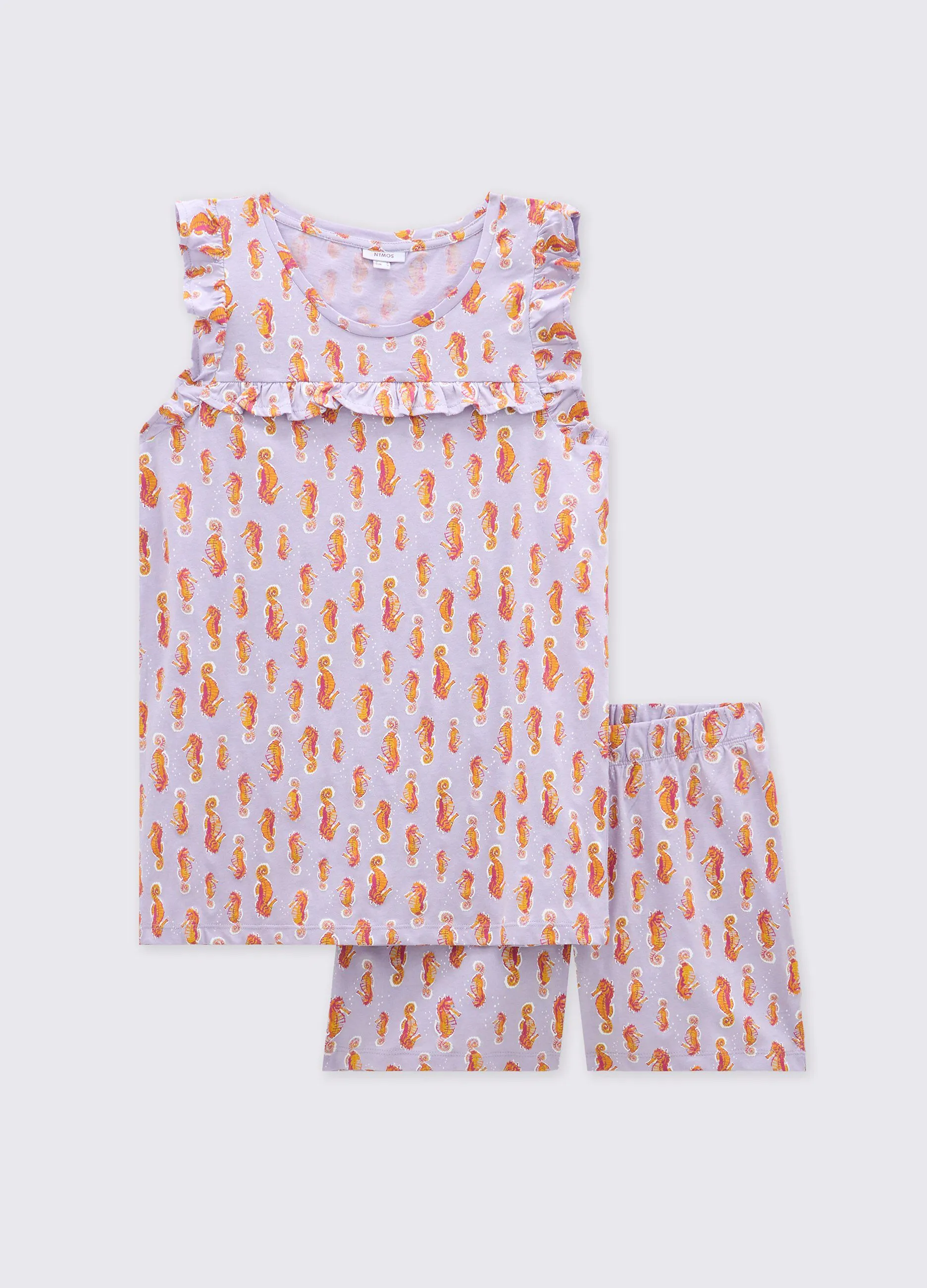 Set pigiama corto in puro cotone donna