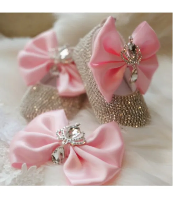 Set scarpine-fiocco cristalli principessa baby Sissy