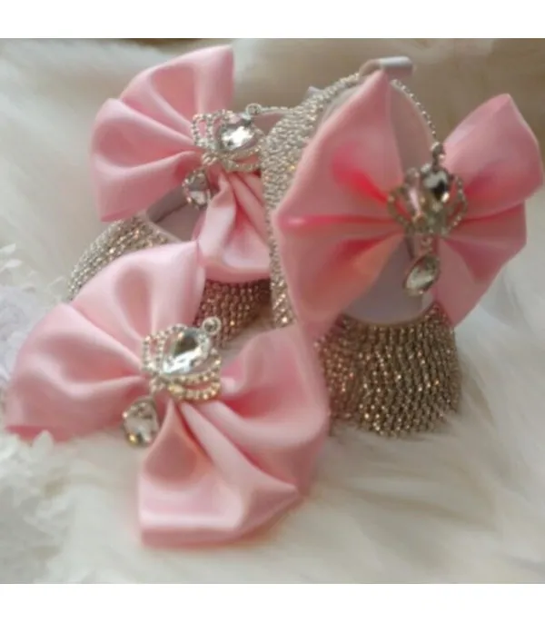 Set scarpine-fiocco cristalli principessa baby Sissy
