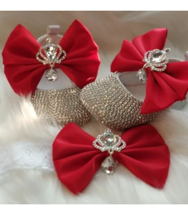 Set scarpine-fiocco cristalli principessa baby Sissy