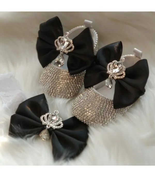 Set scarpine-fiocco cristalli principessa baby Sissy