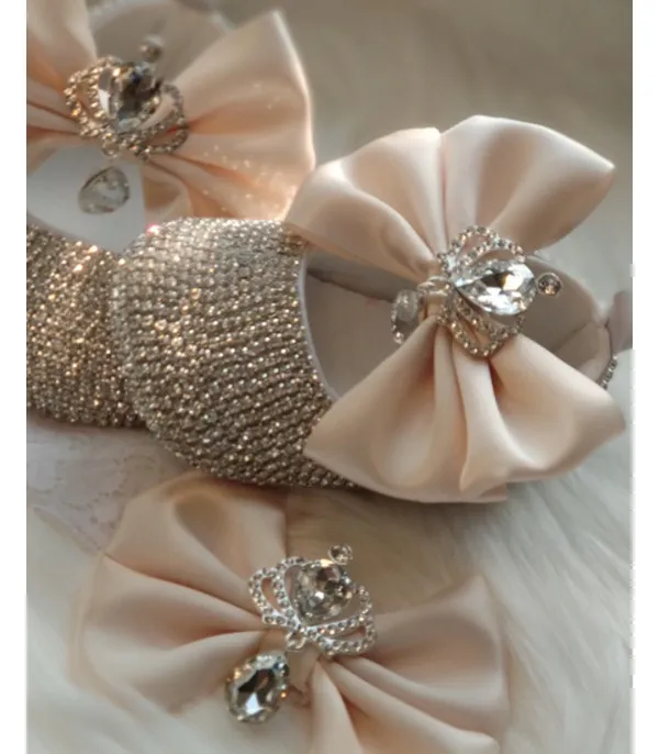 Set scarpine-fiocco cristalli principessa baby Sissy