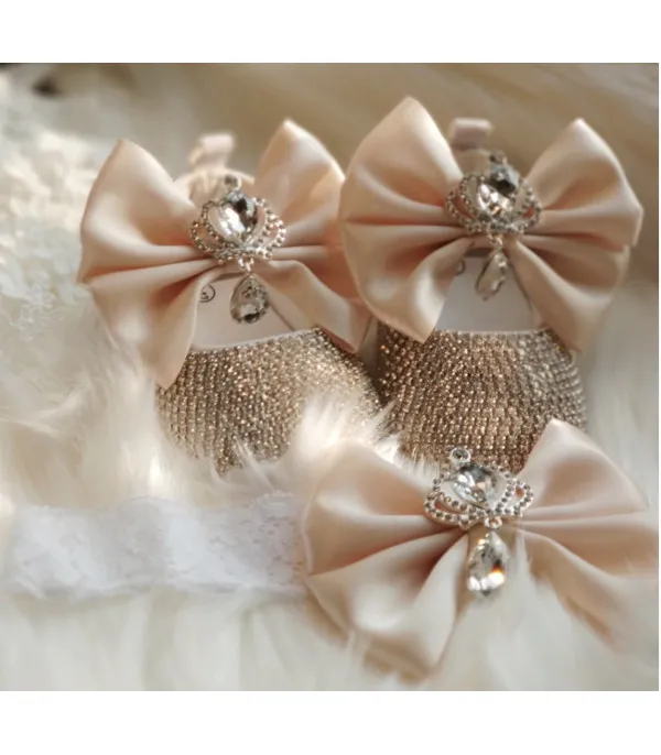 Set scarpine-fiocco cristalli principessa baby Sissy