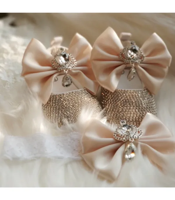 Set scarpine-fiocco cristalli principessa baby Sissy