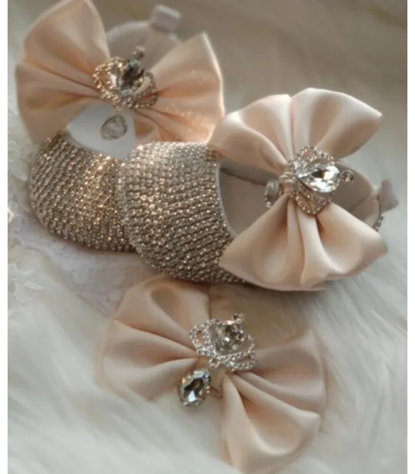 Set scarpine-fiocco cristalli principessa baby Sissy