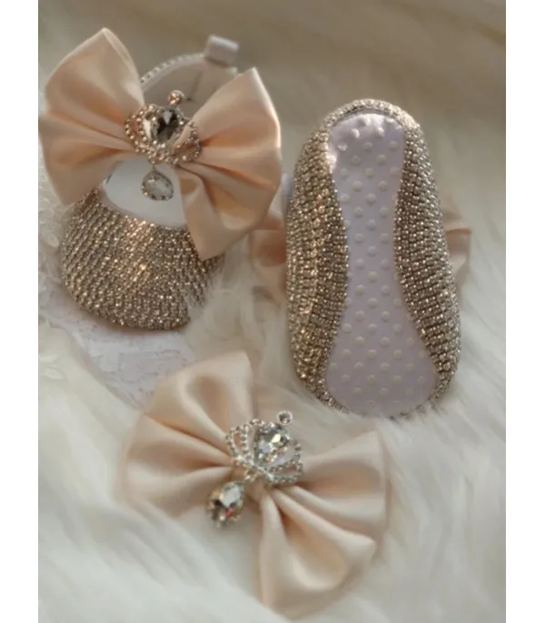 Set scarpine-fiocco cristalli principessa baby Sissy