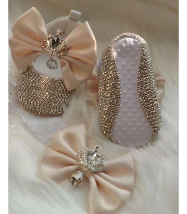 Set scarpine-fiocco cristalli principessa baby Sissy