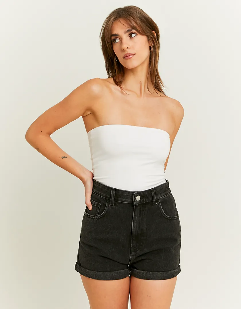 Shorts in Jeans Mom a Vita Alta  