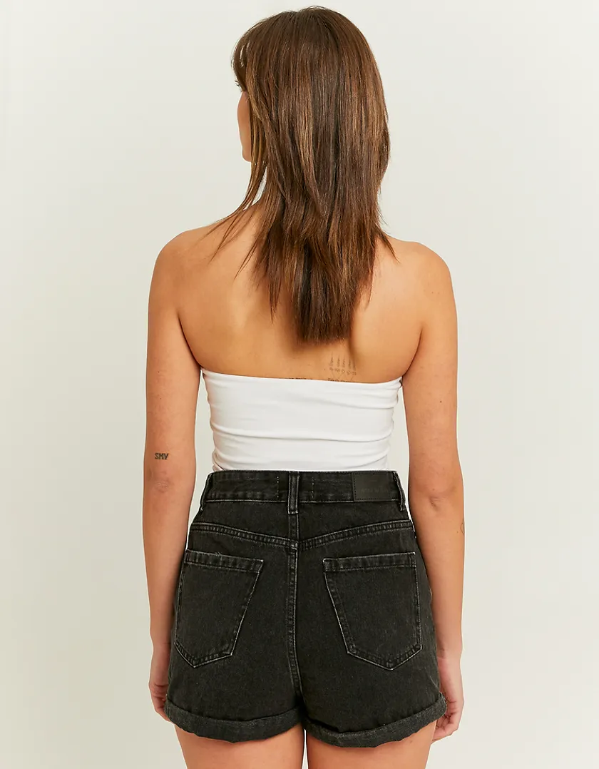 Shorts in Jeans Mom a Vita Alta  