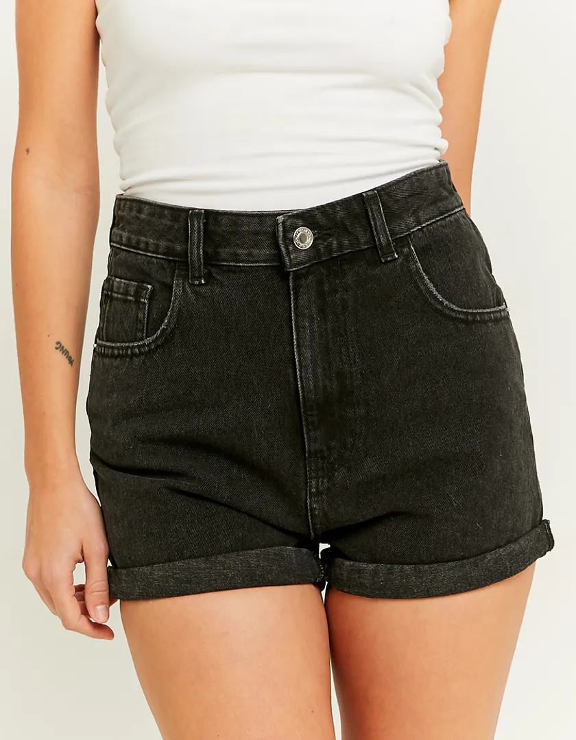 Shorts in Jeans Mom a Vita Alta  