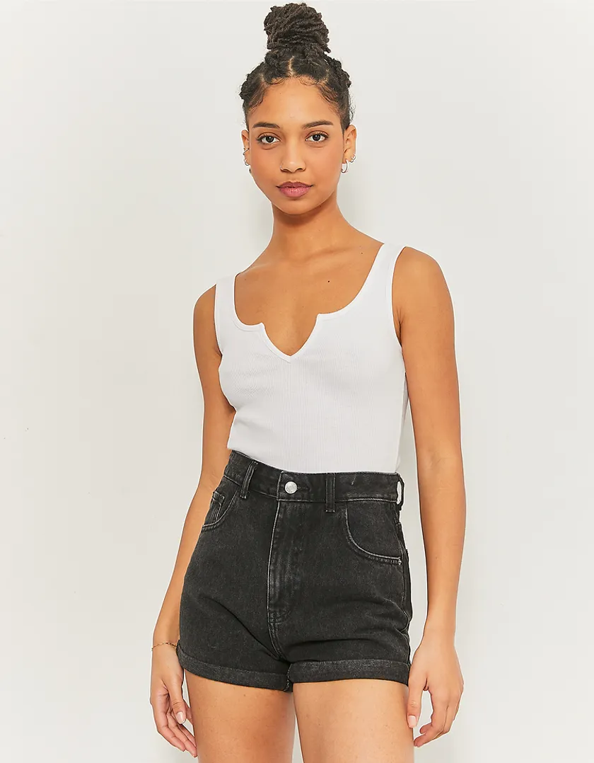 Shorts in Jeans Mom a Vita Alta  
