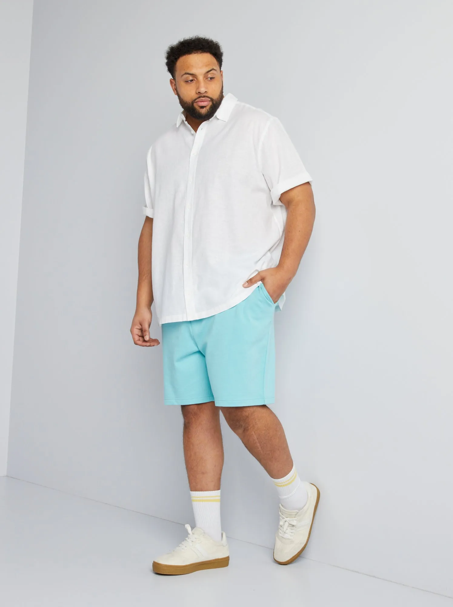 Shorts in tessuto felpato - BLU