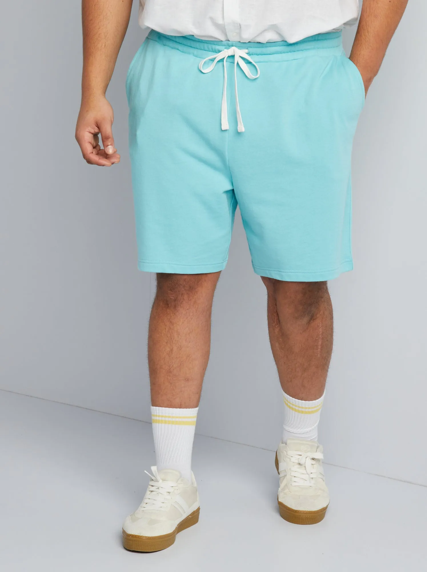 Shorts in tessuto felpato - BLU