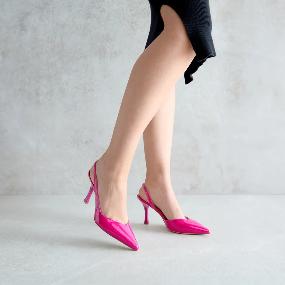 Slingback Fuxia in Vernice