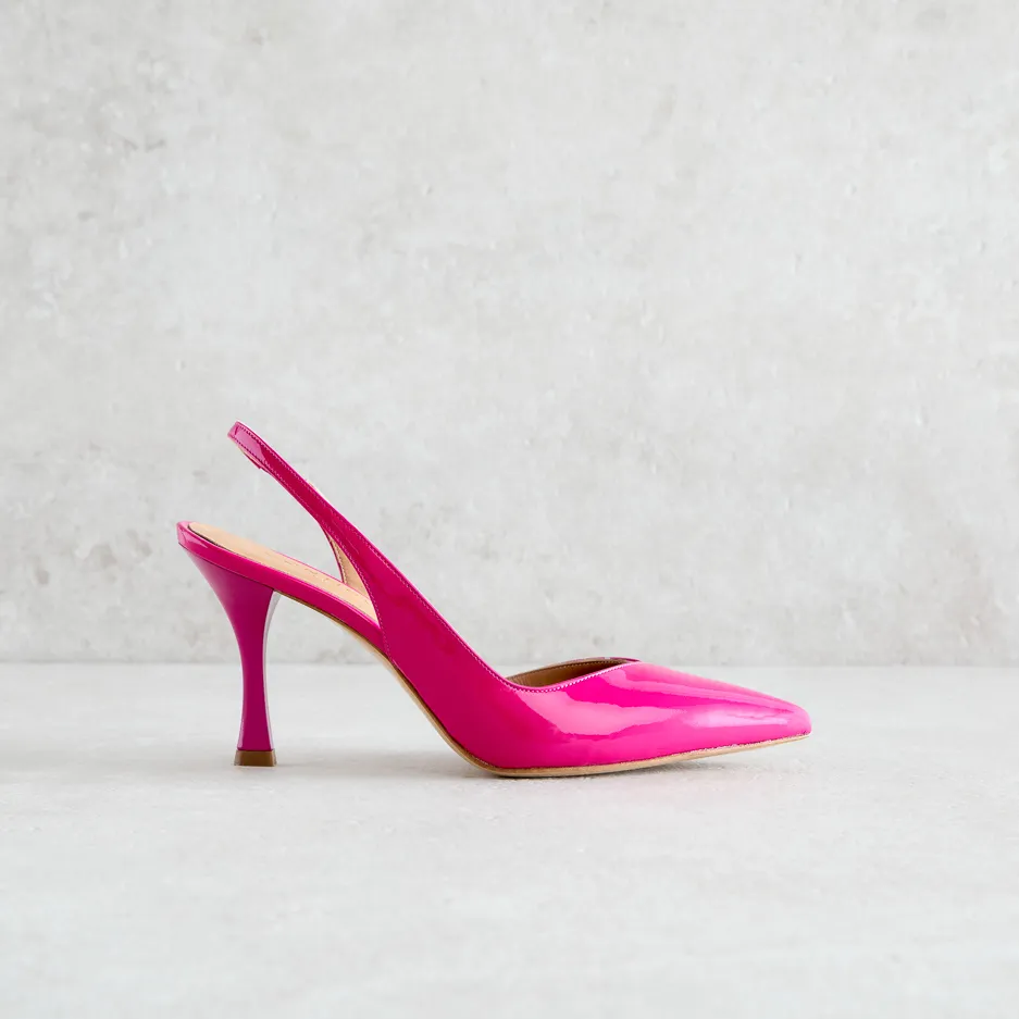 Slingback Fuxia in Vernice