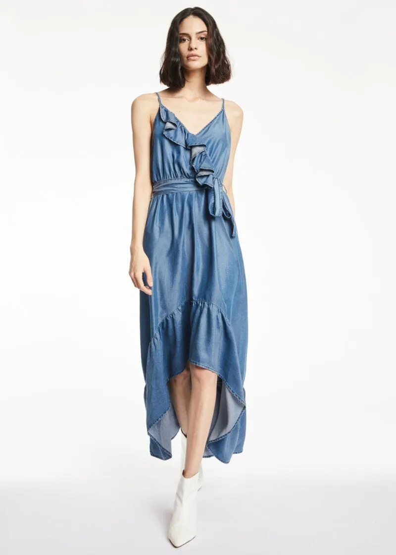 Slip dress in denim