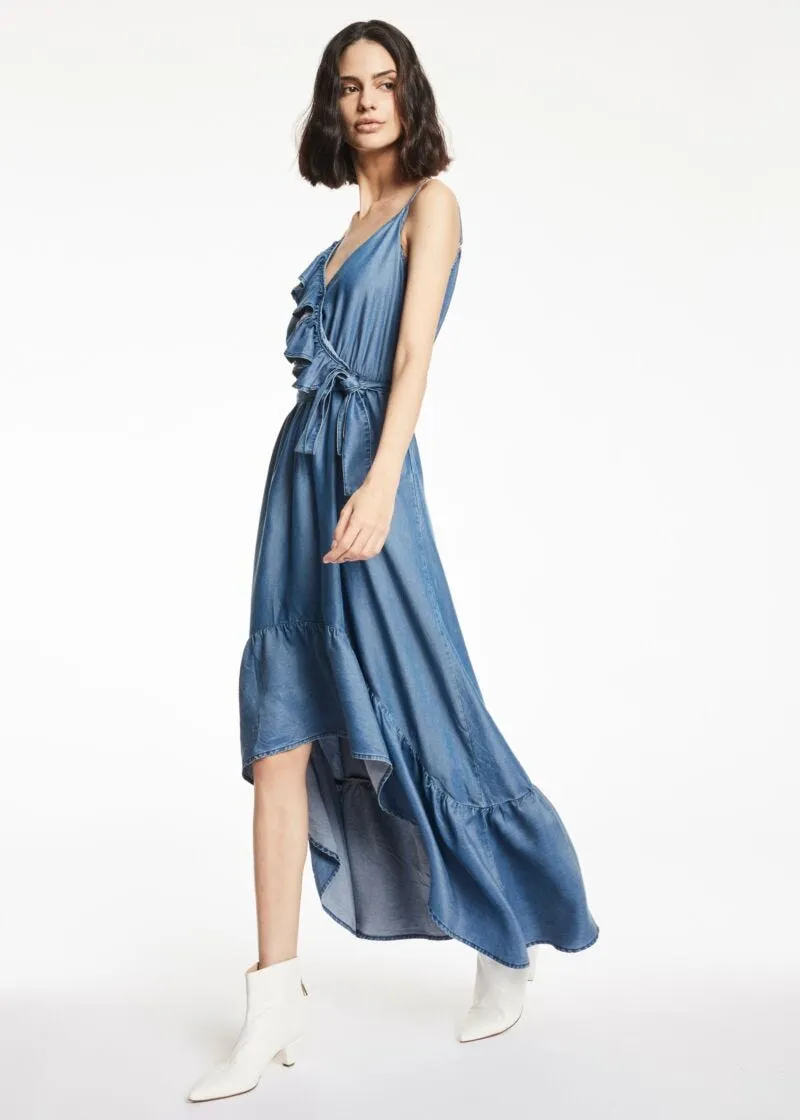 Slip dress in denim