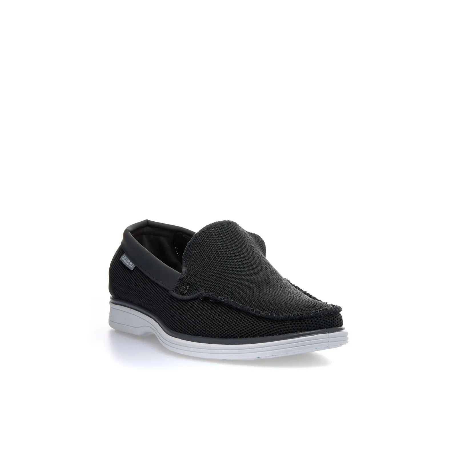 Slip-on grigie da uomo in tessuto
