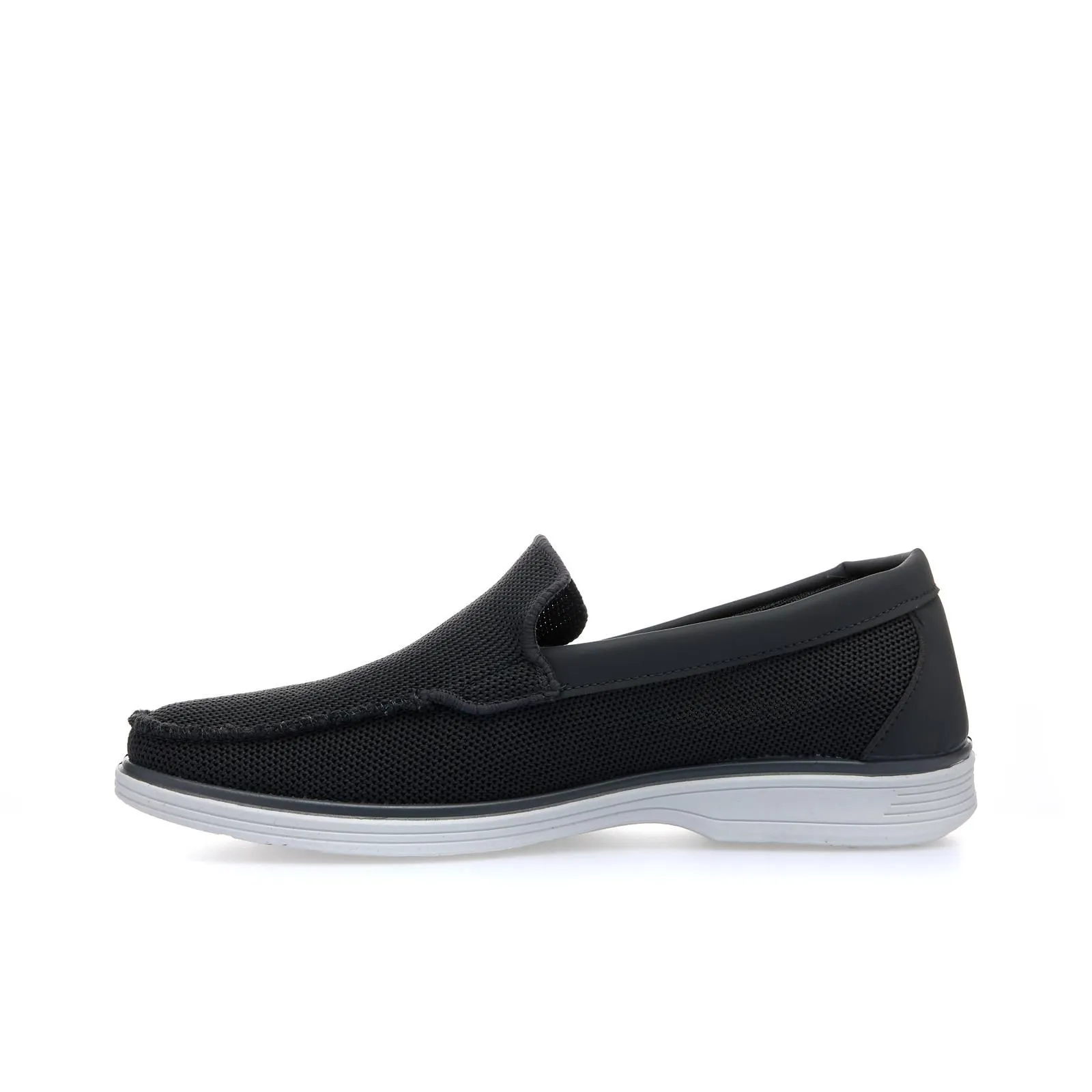 Slip-on grigie da uomo in tessuto