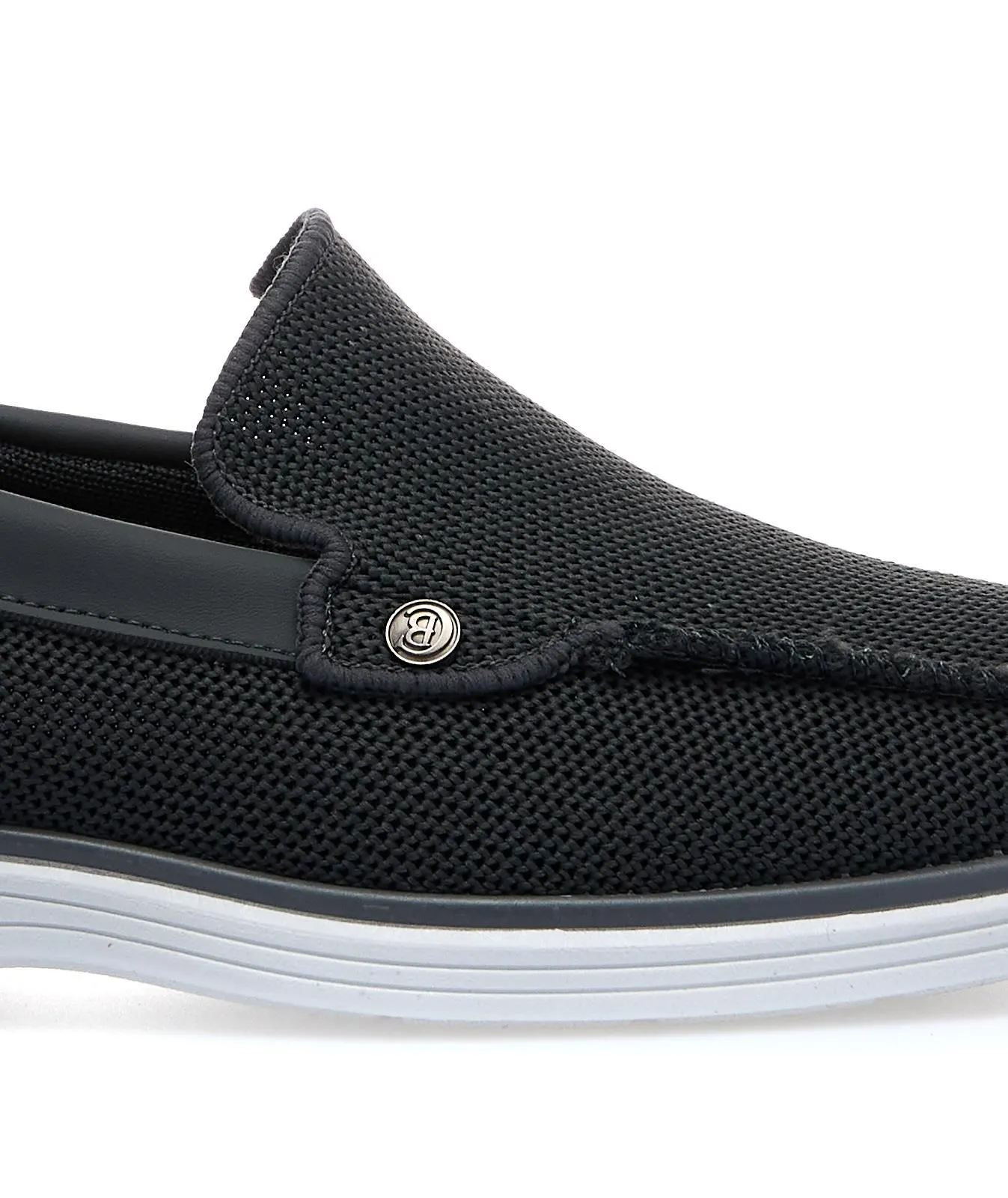 Slip-on grigie da uomo in tessuto